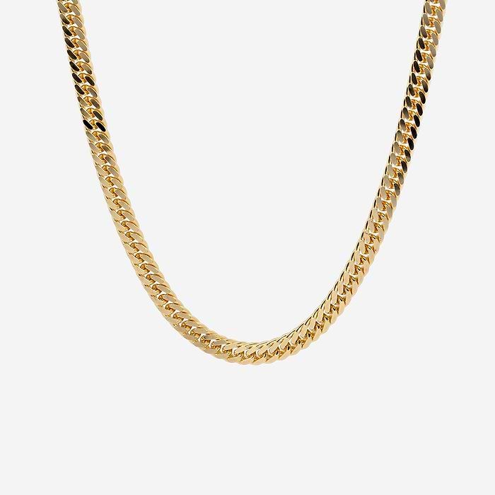 Plain Gold Curb Link Necklace